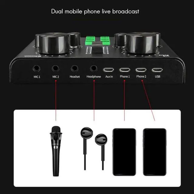 Alt view image 5 of 5 - Plug Sound Card for Live Streaming Voice Changer Sound Card with Multiple Sound Effects, o Mixer for Recording