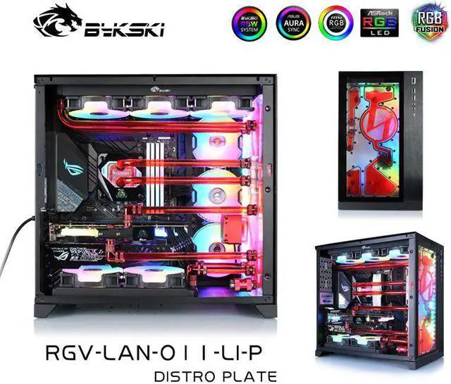 Alt view image 2 of 5 - LIAN LI Distro Plate For LIAN LI O11 Chassis Case,Waterway Board,Water Cooling Kit 12V/5V RGB MB SYNC RGV-LAN-O11-LI-P