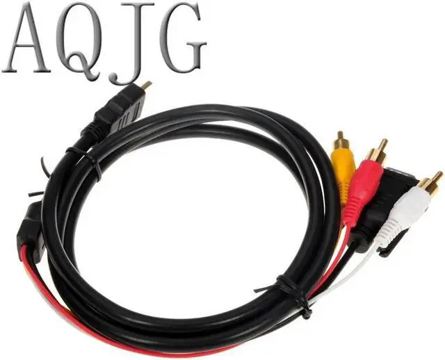 Alt view image 5 of 5 - 1pcs 1.5M 5FT Male HDMI to VGA HD15 + 3RCA Video/Audio AV Cable Golden Plated Adapter Connector Converter HD 1080p For HDTV