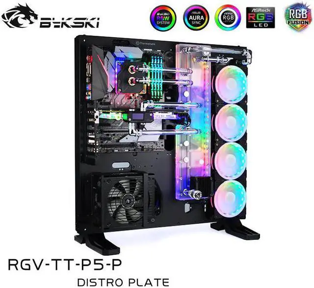 Main image of Distro Plate  For TT Core P5 Dynamic Chassis, Waterway Board Deflector Water Cooling 12V/5V MB SYNC RGV-TT-P5-P