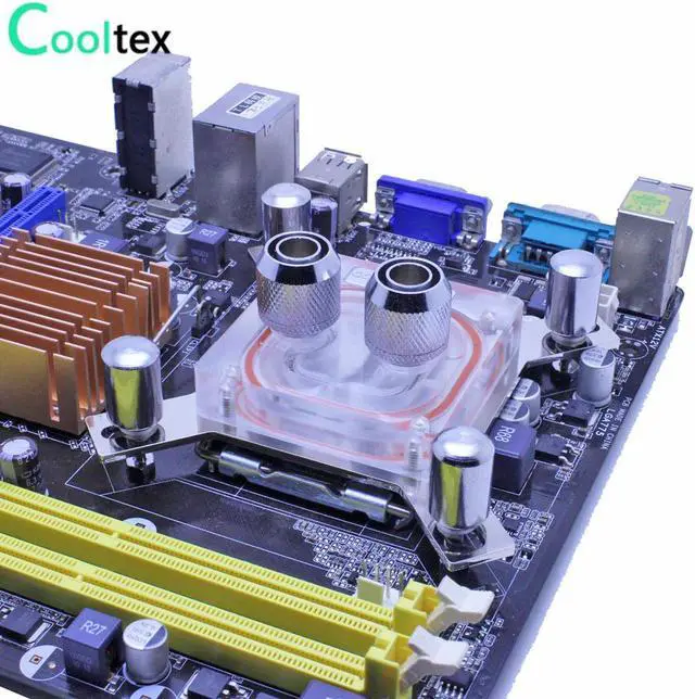 Alt view image 2 of 4 - DIY CPU Water cooling block Waterblock radiator watercooled block cooler for computer  LGA 775/115x/1366/2011 X99 X79