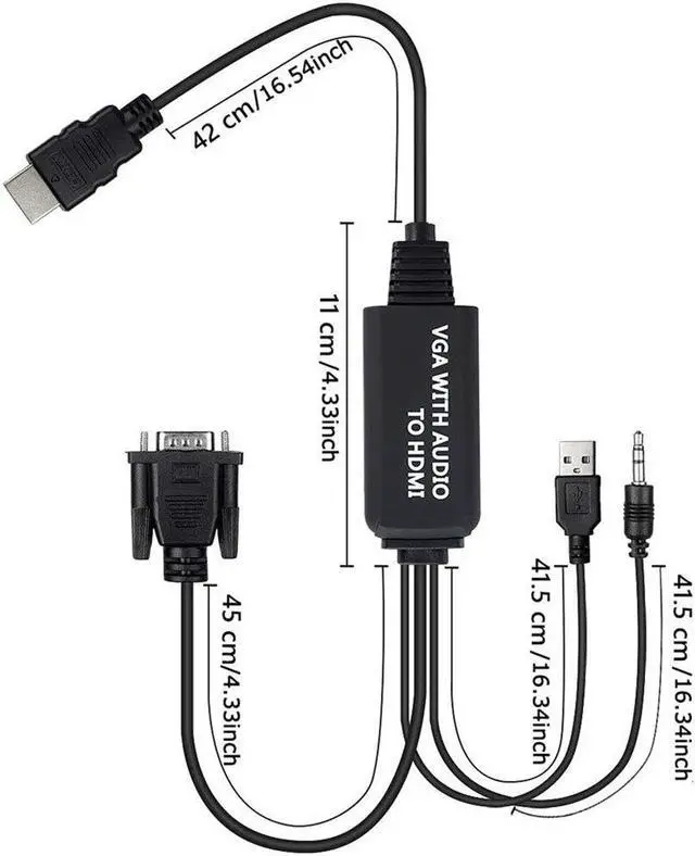 Alt view image 3 of 5 - to Cable, to Adapter Cable with Audio for Connecting Old PC, Laptop with a Output to New Monitor, Display,