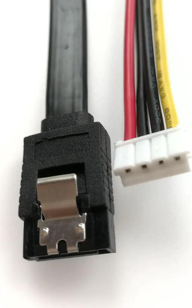 Alt view image 3 of 4 - 7+15 22pin SATA Hard Disk Drive 4pin Power Data Cable 2in1 For HTPC HIN MINI ITX Mainboard Cord 10cm