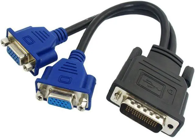 Alt view image 2 of 5 - graphics server DMS59 pin to double VGA cable one point two double screen vga display adapter cable