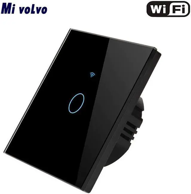 Alt view image 2 of 4 - Smart touch switch WIFI network APP remote control EU standard 1/2/3gang tempered glass panel wall sticker light switch