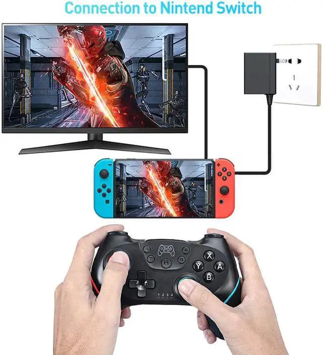 Alt view image 4 of 5 - Wireless USB Control for Nintendo Switch Controller Gamepad Joystick Game Pad PC Command Mando Pro Gaming Trigger Game
