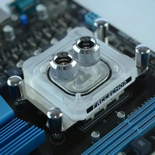 Alt view image 5 of 5 - computer PC CPU water cooler block AMD AM2 AM3 AM4 2019 3pin 5V light copper base plate water cooling. AMD-PK5E