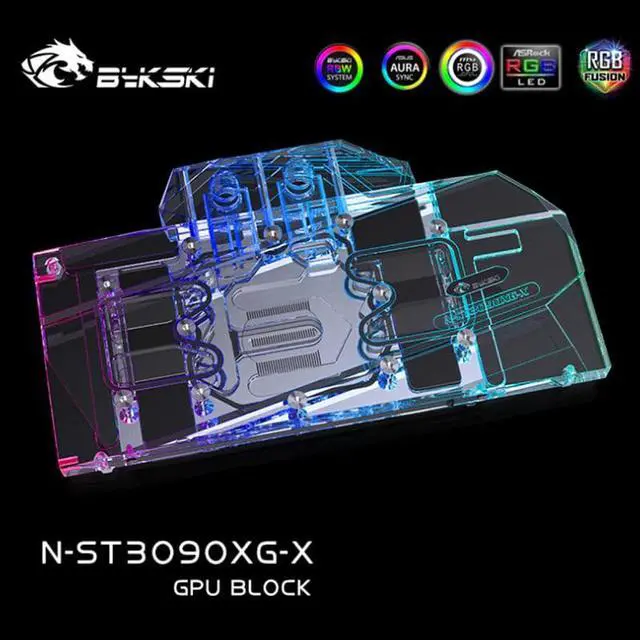Alt view image 2 of 5 - Water Block use for  RTX3090-24G6X X-GAMING-OC/RTX3080-10G6X X-GAMING-OC GPU Card / Full Cover Copper Radiator Block