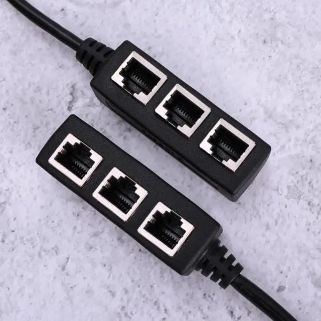 Alt view image 3 of 5 - Connector Ethernet Cable Splitter 1 Male To 3 Female Port LAN Network Plug  Adapter Ethernet Network Cable Accessories