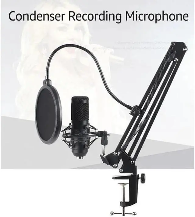 Alt view image 2 of 5 - Computer Microphone Recording Condenser Microphone For Phone Karaoke Microphone With Sound Card k669 Set