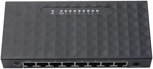 Alt view image 2 of 5 - Ethernet Network Switch 8 Port Gigabit Switch Hub 10/100/1000Mbps Base Support Full Half Duplex EU/US Plug