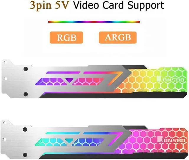 Main image of V3 Gorgeous Graphics Card Support Frame 5V 3 Pin ARGB Video Card Holder GPU Bracket for Motherboard Water Cooling Stand