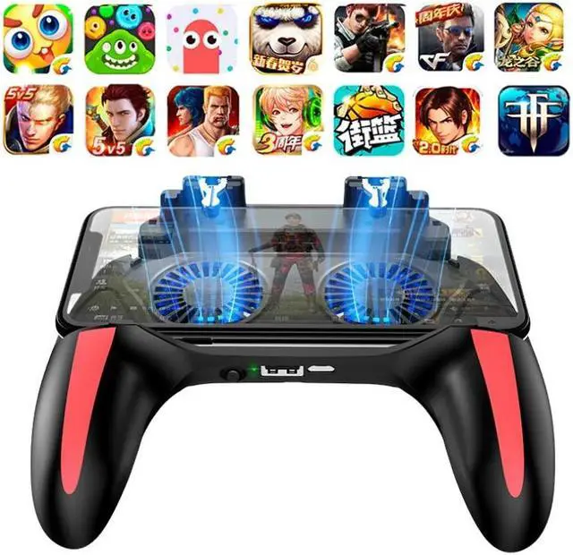 Alt view image 4 of 5 - PUBG Mobile Controller with Double Fan Cooling for Iphone Ios Android Phone Game Pad Fire with 2500mah / 5000mah Power Bank