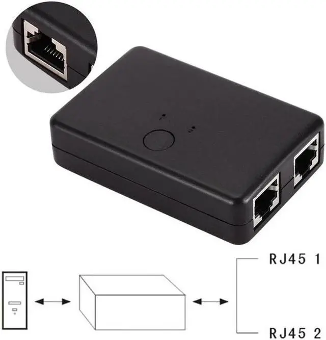 Alt view image 2 of 5 - RJ45 Network Switch, Freely Switch Between Internal and External Networks, Computer Network Sharing Device
