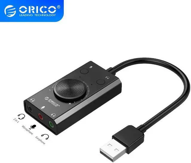 Main image of Portable USB External Sound Card With 3.5mm Audio Interface Microphone Earphone 4PIN Headset Port Adapter for Windows Mac