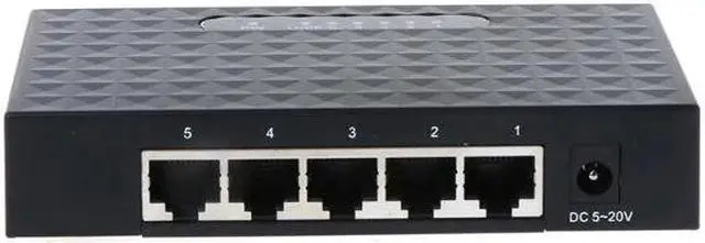 Alt view image 4 of 5 - 5 Port 10/100/1000Mbps Fast LAN Ethernet Network Switch HUB Desktop Mini Adapter EU Plug
