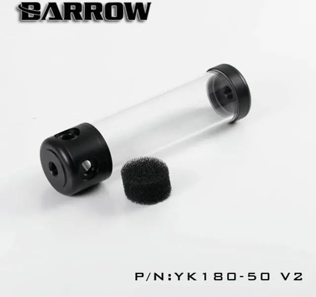 Alt view image 2 of 5 - YK-50V2 50mm Diameter Acrylic Cylindrical Tanks Transparent Wall 130/180/230/280mm Length Water Cooling Reservoir