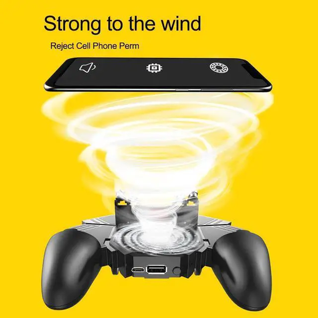 Alt view image 4 of 5 - 6 Fingers Controller Gamepad Game Physical Compression Quick Shooting Joystick with Dual Fans for PUBG iOS Android