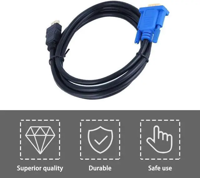 Alt view image 4 of 5 - 1.8/3 Meters HDMI to VGA Cable 15pin Adapter Male to Male Video 1024 X 768p High Definition Super Fast Transfer Rate