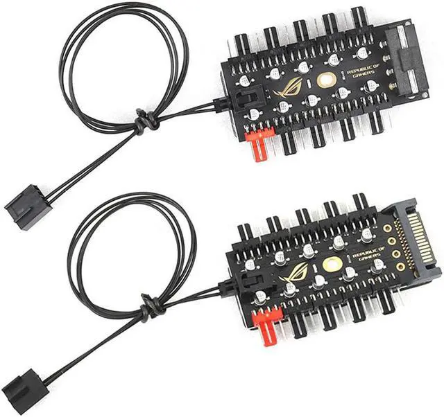 Main image of 1 to 10 4 Pin PWM Cooler Fan HUB Splitter Extension 12V SATA Power /Large 4D port Supply PC Speed Controller Adapter