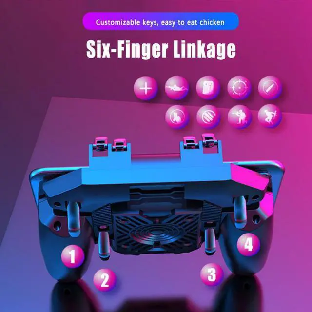 Main image of AK88 Six Finger Gamepad Control For Mobile Game Shooter For Android IOS Smartphone Cooling Fan Gamepad Joystick Controller