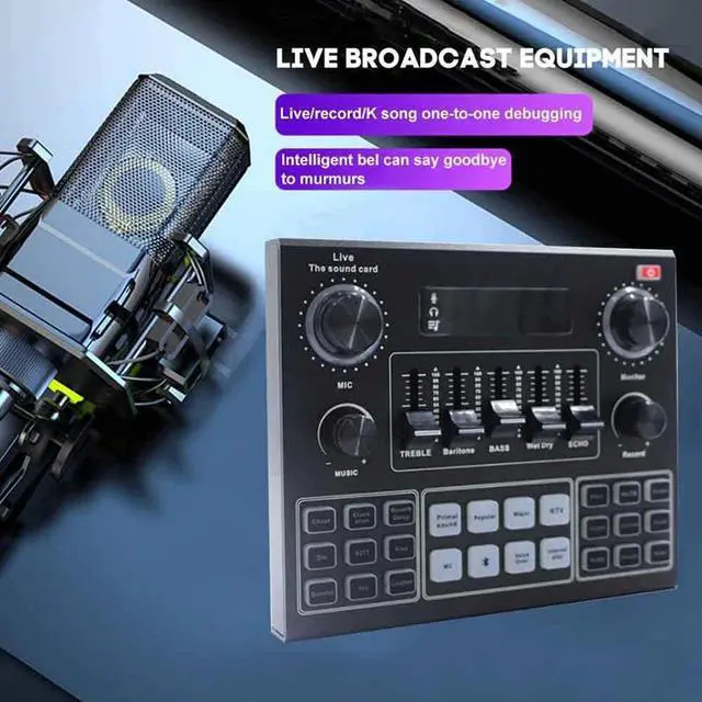Alt view image 3 of 5 - Professional Live Sound Card Reverb Effect Condenser Live Stream Sound Card Set Studio Recording Equipment