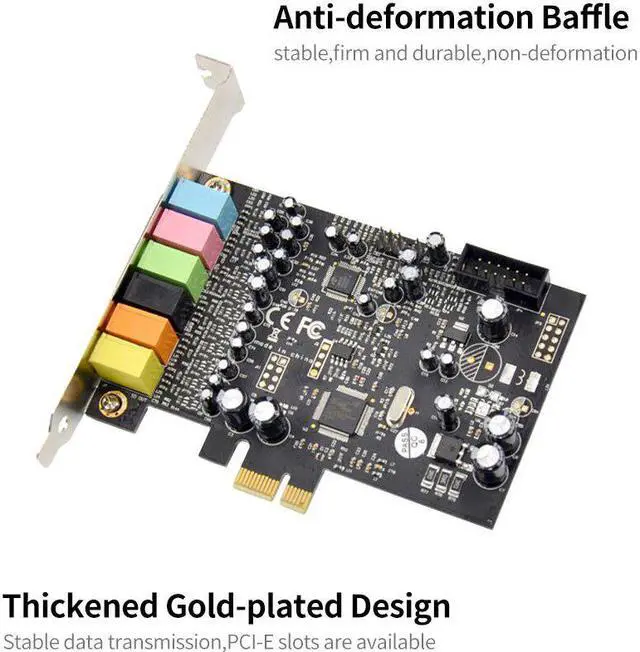 Alt view image 4 of 5 - 8 Channel Sound Output PCIE 7.1 Channel Sound Card Stereo Surround Sound Built-in CM8828 Chip Audio Sound Card