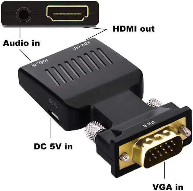 Alt view image 4 of 5 - Male to HDMI Female Converter Audio Power Input Adapter Cable 720P/1080P for HDTV Monitor Projector PC Laptop TV-BOX PS3
