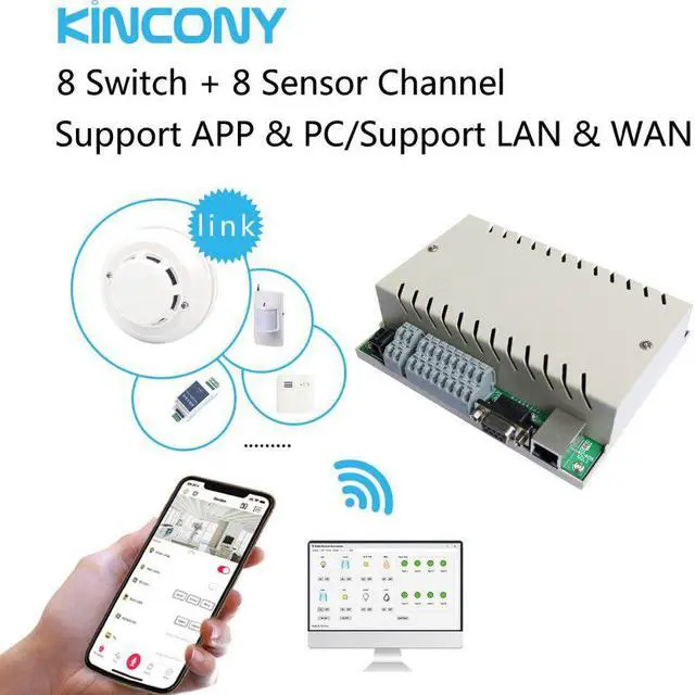Alt view image 4 of 5 - 8 channel Network Ethernet TCP IP Relay Control Switch Module Smart Home Automation Remote Controller Security Alarm Domotica