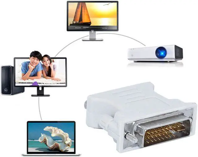 Alt view image 3 of 5 - DVI-I to VGA Adapter,90 Degree DVI 24+5 29Pin Male to VGA 15 Pin Female Converter Connecter Adapter for Laptop