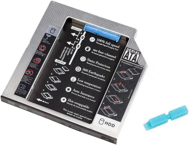 Alt view image 4 of 5 - 1pc SATA SSD HDD Caddy Laptop Optical Drive Bay Aluminum Adapter 12.7mm Second 2.5"