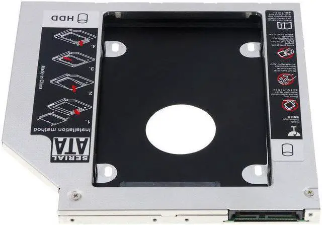 Alt view image 2 of 5 - 12.7/9.5mm Aluminum Metal Material Universal 2nd HDD Caddy SATA to SATA 2.5" SSD HDD Case SATA III for Notebook Laptop