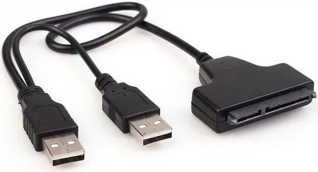 Alt view image 3 of 5 - Black 50cm Copper Cord USB to SATA Cable SATA7+15 Pin to USB SATA2.0 Adapter Cable for SATA notebook hard drive