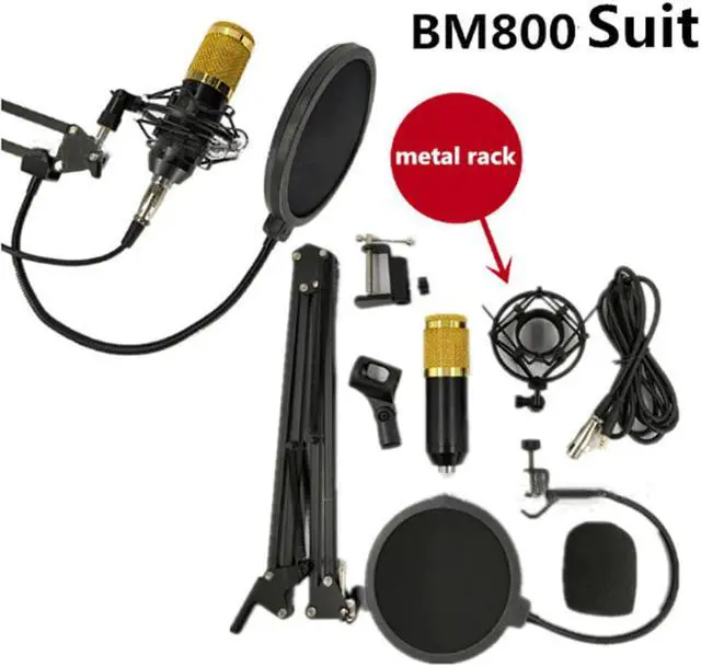 Alt view image 3 of 5 - Microphone Condenser Sound Recording Microphon for Radio Braodcasting KTV Karaoke Mic USB Sound Card Microphone Set