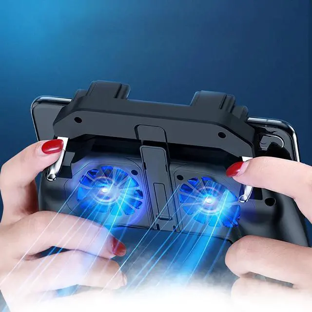 Alt view image 5 of 5 - For PUBG Controller Double Cool Fan 2500/5000mAh Power Bank Game Controller Joystick Android IOS Mobile Phone