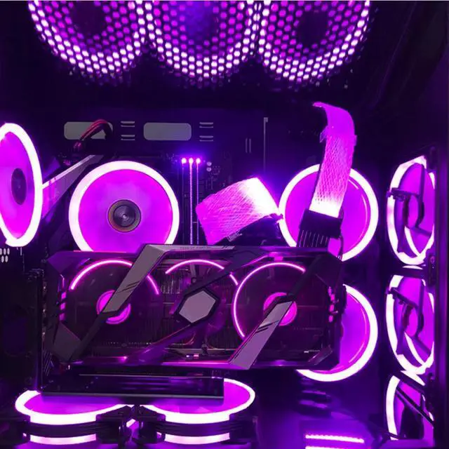 Alt view image 5 of 5 - Case Accessory 24 Pin Net Type  RGB Light Cord Sync Power Extension Cable
