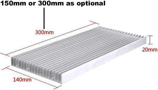 Alt view image 2 of 5 - Heat Sink Heatsink for LED Light 8 x 3W / 20 x 1W,Radiator Cooler Fin for High Power Amplifier IC Chip 140x20x300/150mm
