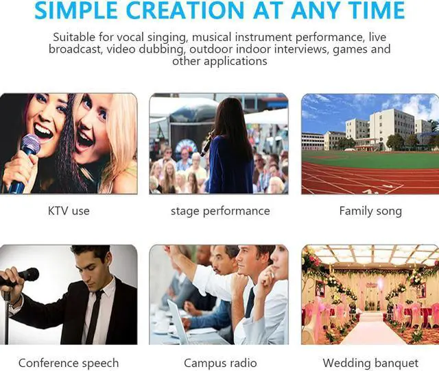 Alt view image 4 of 5 - Metal USB Condenser Microphone Recording Microphone Karaoke Microphone for PC Laptop Studio Recording Mic With Sound Card