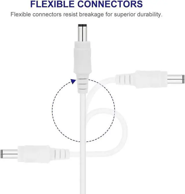 Alt view image 5 of 5 - White 1M 2M  4M 5M 10M DC 12V Extension Cable 5.5mm*2.1mm Female Male Power Cord Wire For CCTV Camera Home Appliance