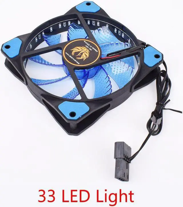 Alt view image 5 of 5 - Silent 33 LEDs Cooling PC Fan 120mm PC Computer Case Fan Heatsink Cooler 16dB with Anti-Vibration Rubber FAN 9 Blade