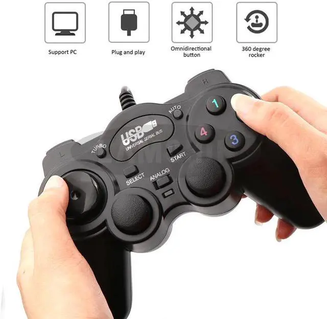 Alt view image 4 of 5 - Dual Shock Joypad Joystick Game Controller USB 2.0 Gamepad Joystick For PC Laptop Computer Win7/8/10/XP/Vista