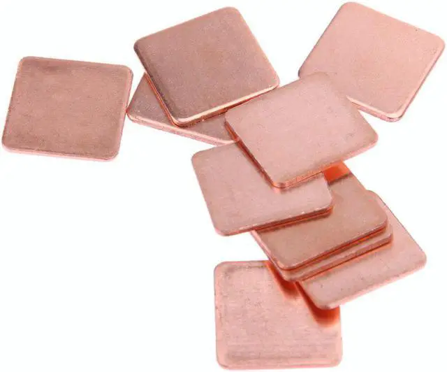 Alt view image 2 of 6 - 20 pcs/pack 15mmx15mm 0.3mm 0.4mm 0.5mm 0.6mm 0.8mm 1mm Thick Heatsink Copper Shim Thermal Pads for Laptop IC Chipset GPU CPU