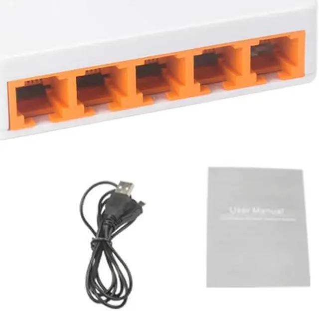 Alt view image 4 of 5 - 5 Ports Fast Ethernet 10/100Mbps Network Switch Desktop Laptop Lan Hub Power By Micro USB for Notebook Desktop and Phone
