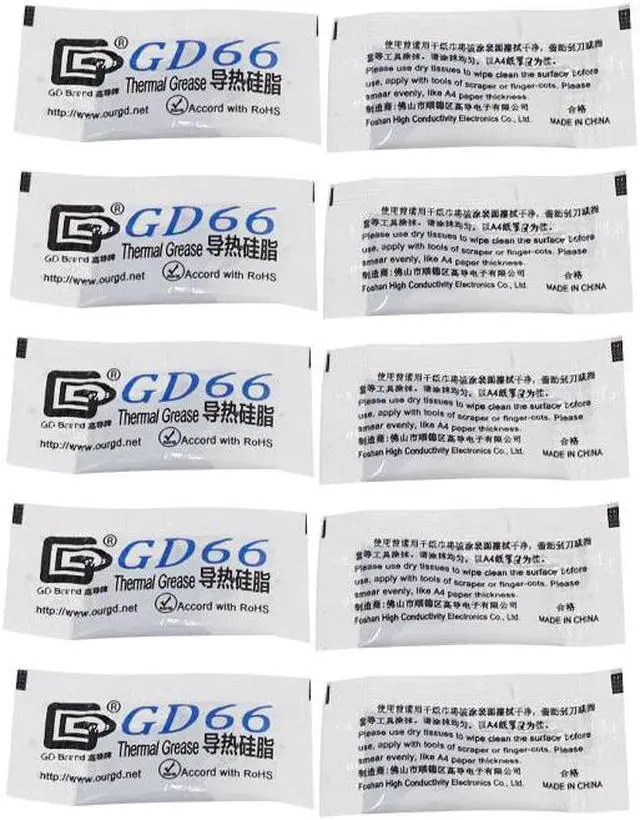 Main image of 10pcs 66 Thermal Grease Paste Gray Environmentally Friendly Insulation Rapid Cooling High Performance Suitable Chip Radiating