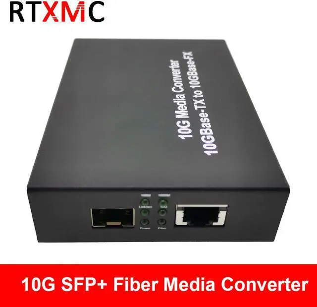 Alt view image 7 of 7 - 10G Enhanced SFP+ Media Converter 10GBase-T Ethernet Switch RJ45 to Optical Fiber Optic Transceiver Optical Convert FTTH Tool DC
