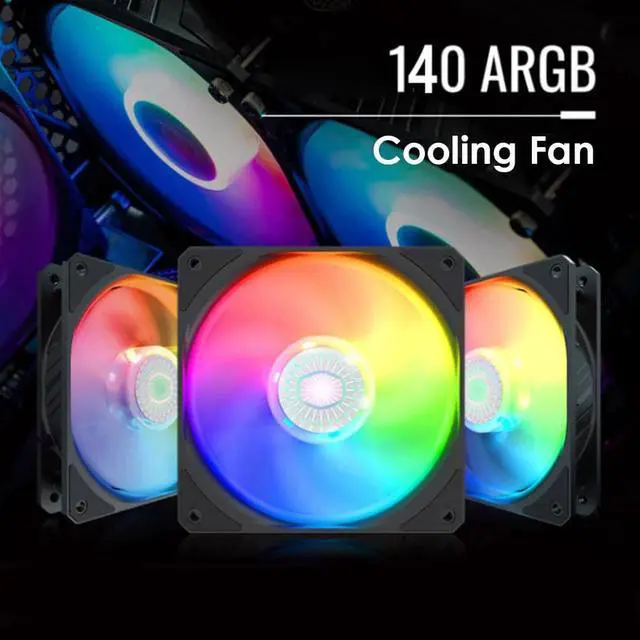 Alt view image 2 of 5 - 140mm Addressable RGB LED Chassis Cooling Fan ARGB LED PC Case Fan for Computer Water Cooling System Waterblock