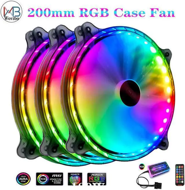 Main image of Airflow 200mm PC Case fan quiet cooling for computer 6PIN Mute PWM RGB Led Case Fans cooler adjustable fan Radiator