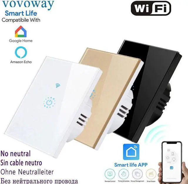 Main image of Smart touch switch WIFI network connection mobile phone APP remote control single line control EU standard light switch