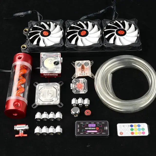 Main image of Gaming Computer Water Cooling Kit DIY Parts CPU GPU liquid cooling kit with RGB