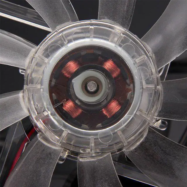 Alt view image 2 of 5 - Price Red Quad 4-LED Light Neon Clear 120mm PC Computer Case Cooling Fan Mod